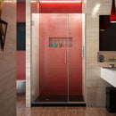 Unidoor Plus 72" High x 41" Wide Hinged Frameless Shower Door with Clear Glass - image 1