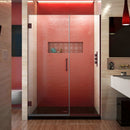 Unidoor Plus 72" High x 46" Wide Hinged Frameless Shower Door with Clear Glass - image 1