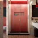 Unidoor Plus 72" High x 47-1/2" Wide Hinged Frameless Shower Door with Clear Glass - image 1