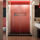 Unidoor Plus 72" High x 54-1/2" Wide Hinged Frameless Shower Door with Clear Glass - image 1