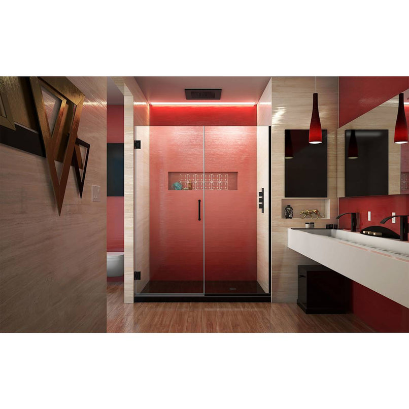Unidoor Plus 72" High x 57-1/2" Wide Hinged Frameless Shower Door with Clear Glass - image 4