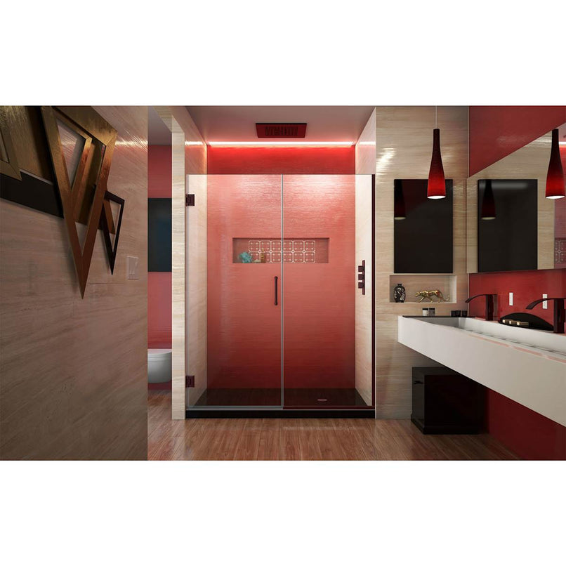Unidoor Plus 72" High x 59" Wide Hinged Frameless Shower Door with Clear Glass - image 4