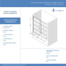 Unidoor Toulon 58" High x 58, 58.5" Wide Bypass Frameless Tub Door - image 2