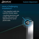 Aqua 48" W x 58" H Frameless Hinged Tub Door - image 12