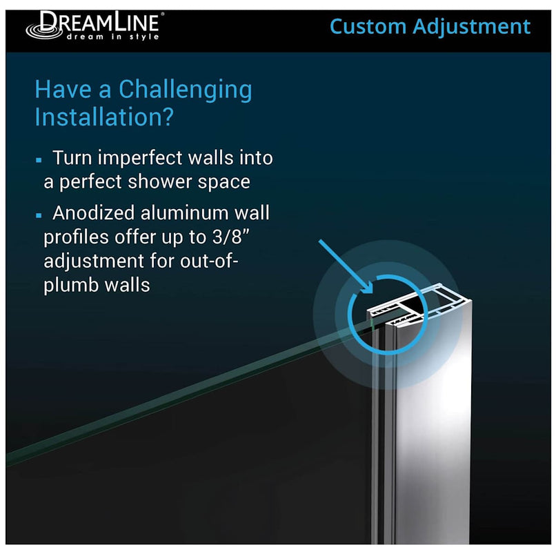 Aqua 48" W x 58" H Frameless Hinged Tub Door - image 3