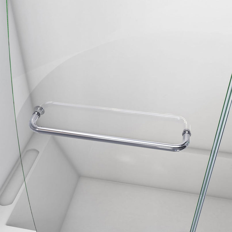Aqua 58" High x 60" Wide Hinged Frameless Tub Door with Clear Glass - image 9
