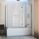 Aqua 58" High x 56" Wide x 30" Deep Hinged Frameless Shower Enclosure with Clear Glass - image 1