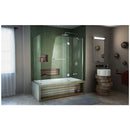 Aqua 58" High x 56" Wide x 30" Deep Hinged Frameless Shower Enclosure with Clear Glass - image 4