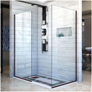 Linea Two Individual Frameless Shower Screens 30" W x 72" H each, Open Entry Design - image 1