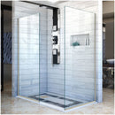 Linea Two Individual Frameless Shower Screens 34" and 30" W x 72" H, Open Entry Design - image 1
