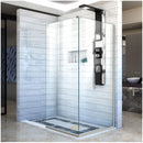 Linea Two Adjacent Frameless Shower Screens 34" and 30" W x 72" H, Open Entry Design - image 1