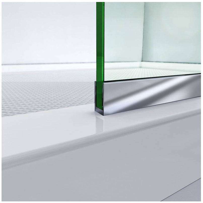 Linea Two Adjacent Frameless Shower Screens 34" W x 72" H each, Open Entry Design - image 8