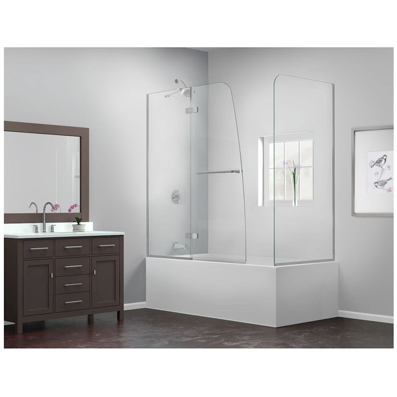 Aqua Ultra 58" High x " Wide x 30" Deep Hinged Frameless Shower Enclosure with Clear Glass - image 2