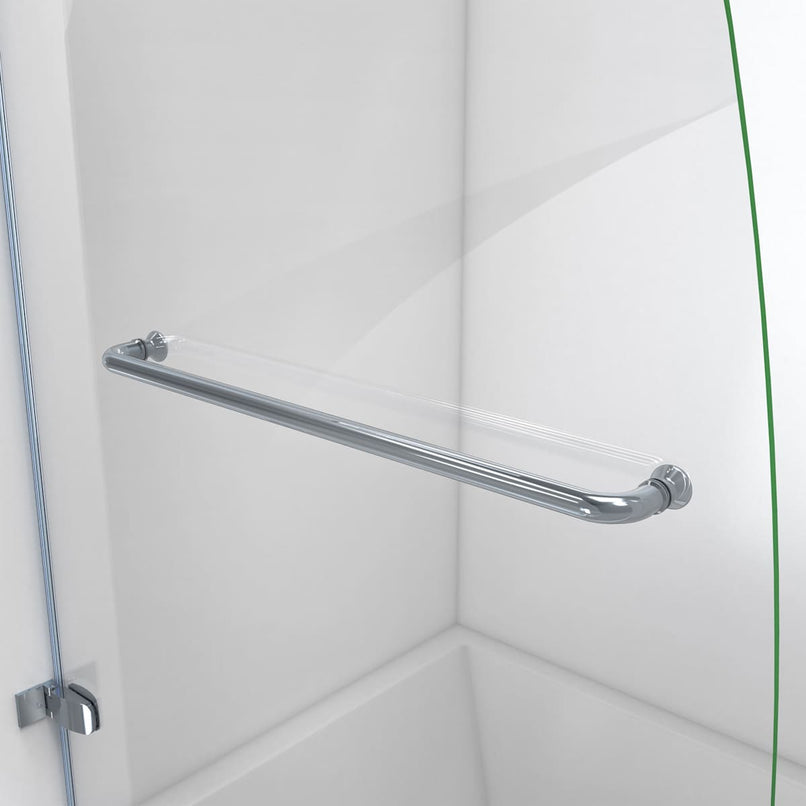 Aqua Uno 58" High x 34-5/16" Wide Hinged Frameless Tub Door with Clear Glass - image 24
