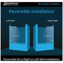 Aqua Uno 58" High x 34-5/16" Wide Hinged Frameless Tub Door with Clear Glass - image 4