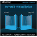 Aqua Uno 58" High x 60" Wide Hinged Frameless Tub Door with Clear Glass - image 3