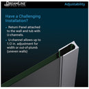 Aqua Uno 58" High x 56" Wide x 30" Deep Hinged Frameless Shower Enclosure with Clear Glass - image 2