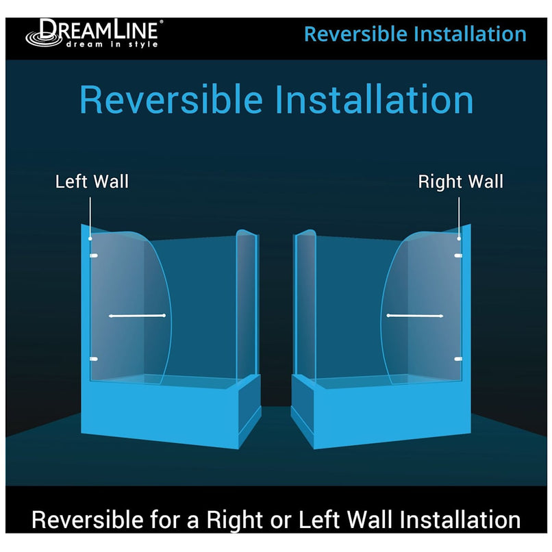 Aqua Uno 58" High x 56" Wide x 30" Deep Hinged Frameless Shower Enclosure with Clear Glass - image 3