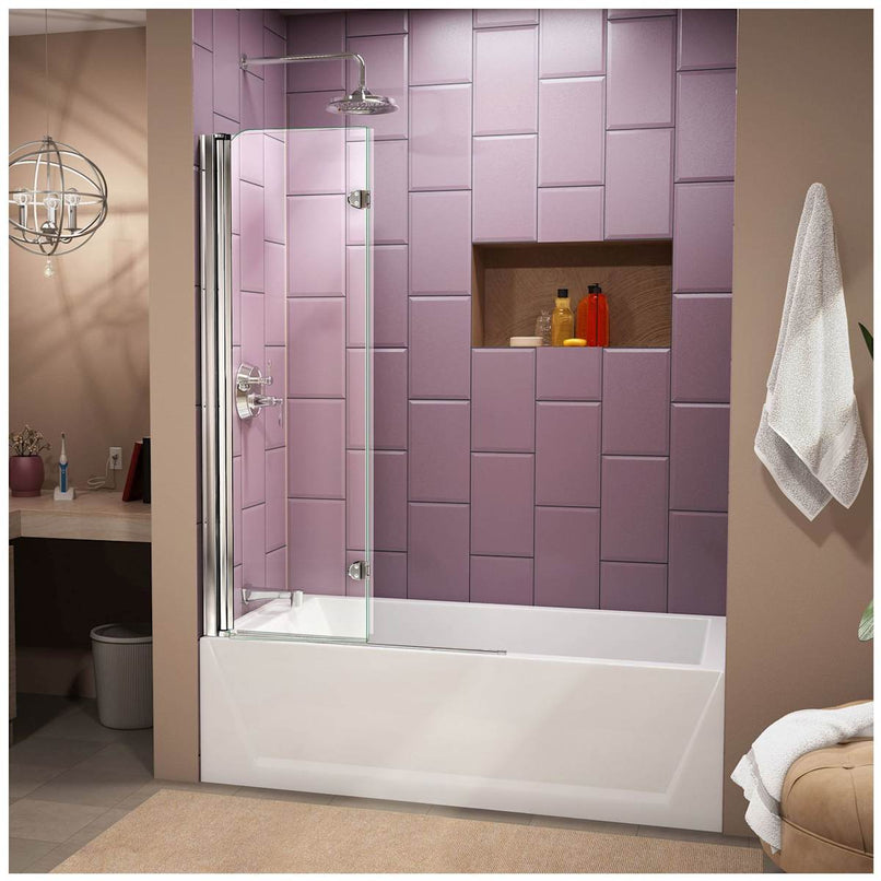 AquaFold 58" High x 36" Wide Pivot Frameless Tub Door with Clear Glass - image 6