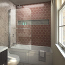 AquaSwing 58" High x 34" Wide Hinged Frameless Tub Door with Clear Glass - image 1