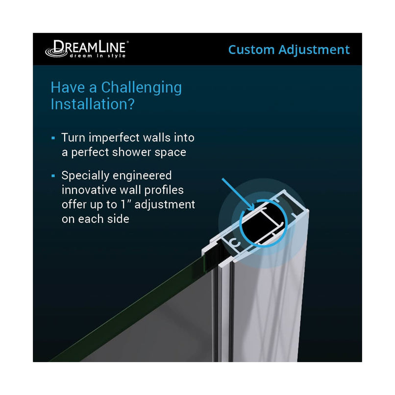 Elegance 72" High x 29" Wide Pivot Frameless Shower Door with Clear Glass - image 10