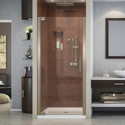 Elegance 72" High x 32-1/2" Wide Pivot Frameless Shower Door with Clear Glass - image 1