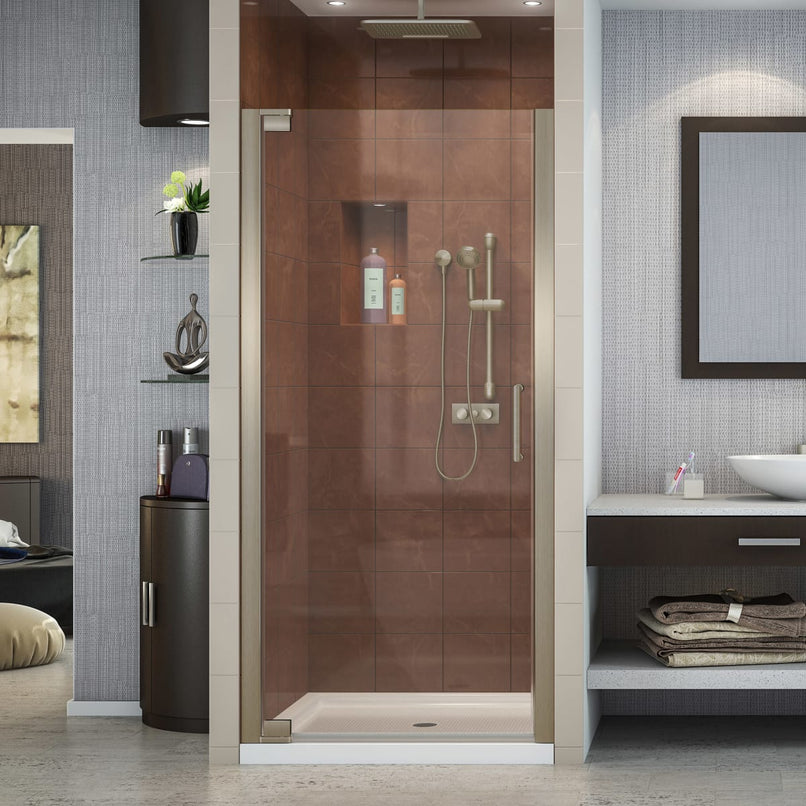 Elegance 72" High x 37-3/4" Wide Pivot Frameless Shower Door with Clear Glass - image 1