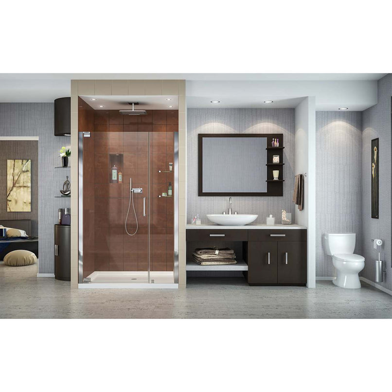 Elegance 72" High x 41" Wide Pivot Frameless Shower Door with Clear Glass - image 2