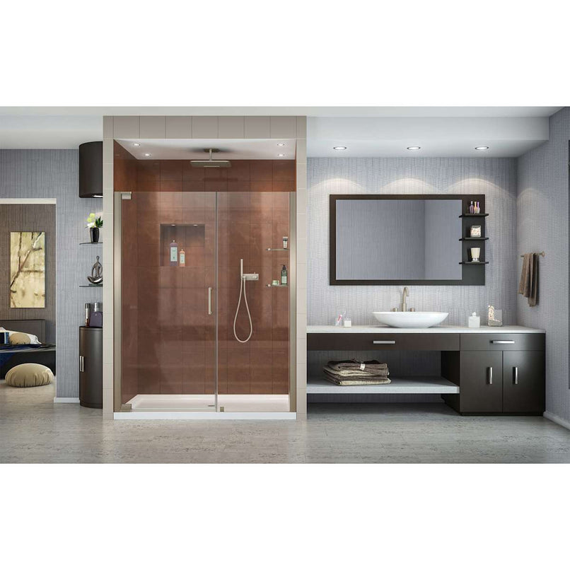 Elegance 72" High x 53" Wide Pivot Frameless Shower Door with Clear Glass - image 3