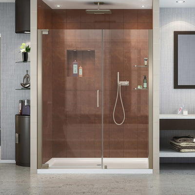 Elegance 72" High x 61-3/4" Wide Pivot Frameless Shower Door with Clear Glass - image 1