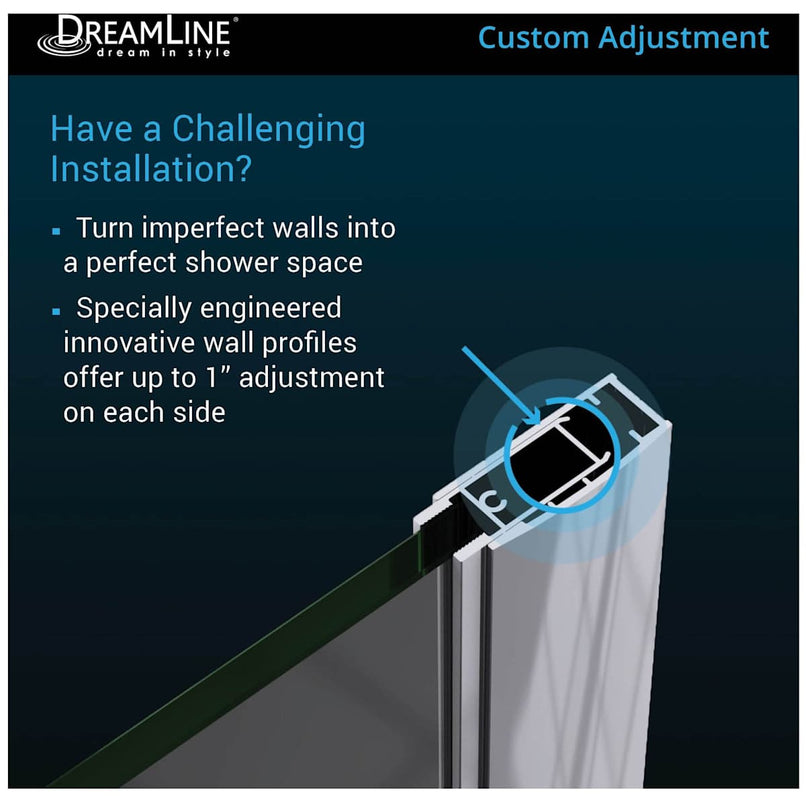 Elegance-LS 36 1/4 - 38 1/4" W x 72" H Frameless Pivot Shower Door - image 2