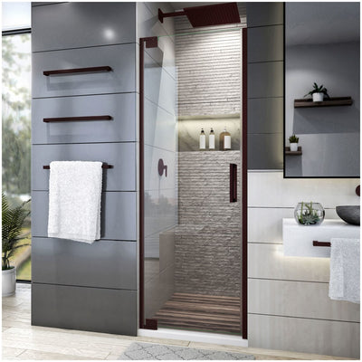 Elegance Plus 72" High x 34" Wide Pivot Frameless Shower Door with Clear Glass - image 1