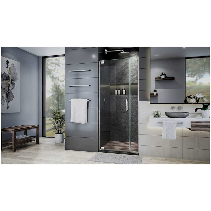 Elegance Plus 72" High x 34" Wide Pivot Frameless Shower Door with Clear Glass - image 3