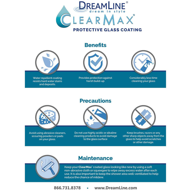 Elegance Plus 72" High x 34" Wide Pivot Frameless Shower Door with Clear Glass - image 6