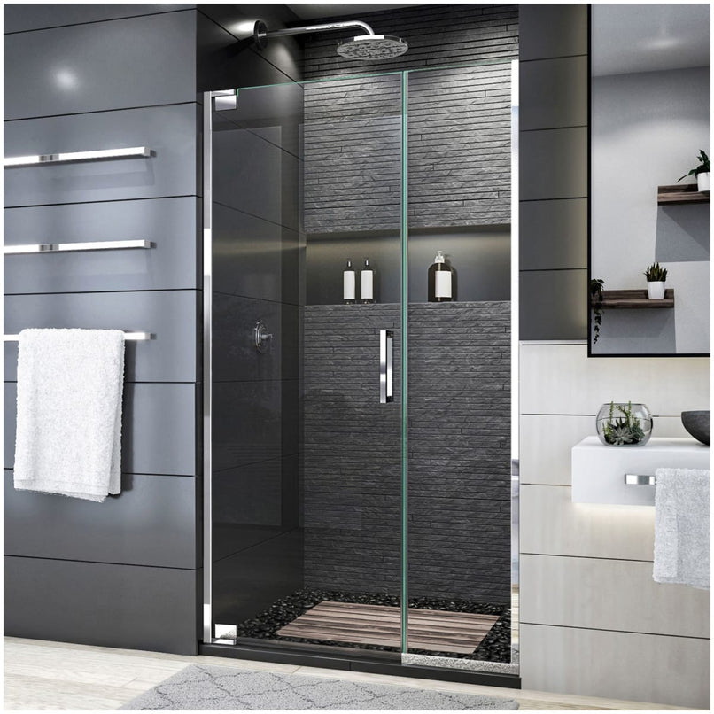 Elegance Plus 72" High x 39-3/4" Wide Pivot Frameless Shower Door with Clear Glass - image 1