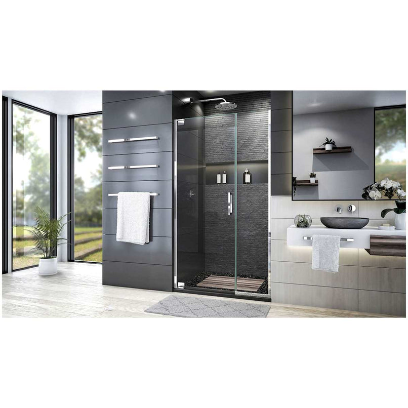 Elegance Plus 72" High x 39-3/4" Wide Pivot Frameless Shower Door with Clear Glass - image 3