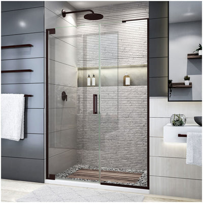 Elegance Plus 72" High x 51-3/4" Wide Pivot Frameless Shower Door with Clear Glass - image 1