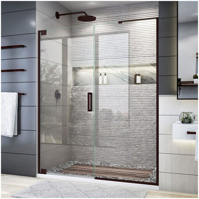 Elegance Plus 72" High x 58" Wide Pivot Frameless Shower Door with Clear Glass - image 1