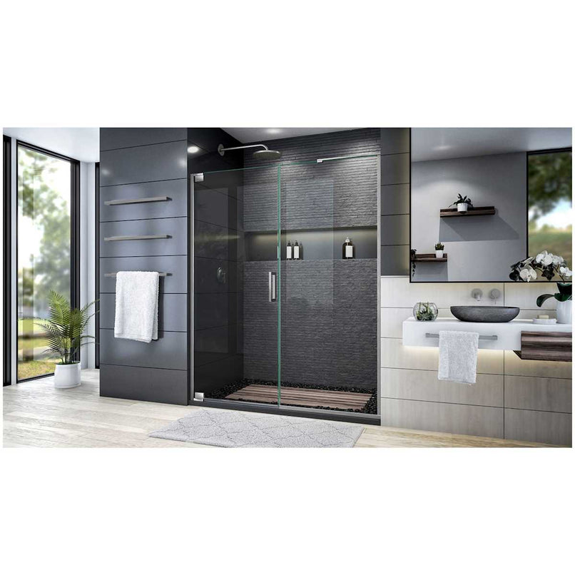 Elegance Plus 72" High x 58" Wide Pivot Frameless Shower Door with Clear Glass - image 10