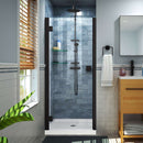 Lumen 72" High x 34" Wide Hinged Semi Frameless Shower Door with Clear Glass - image 1
