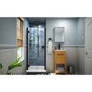 Lumen 72" High x 34" Wide Hinged Semi Frameless Shower Door with Clear Glass - image 4