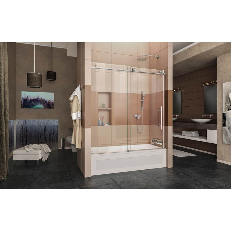 Enigma-X 62" High x 59" Wide Sliding Frameless Shower Door with Clear Glass - image 8