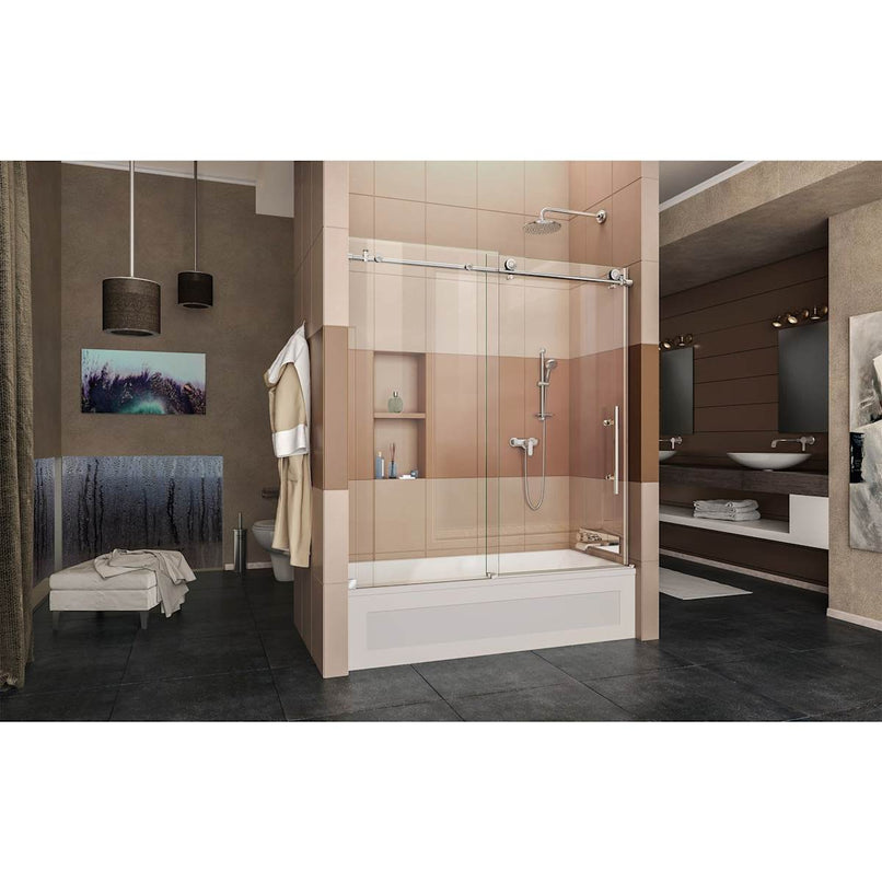 Enigma-X 62" High x 59" Wide Sliding Frameless Shower Door with Clear Glass - image 9