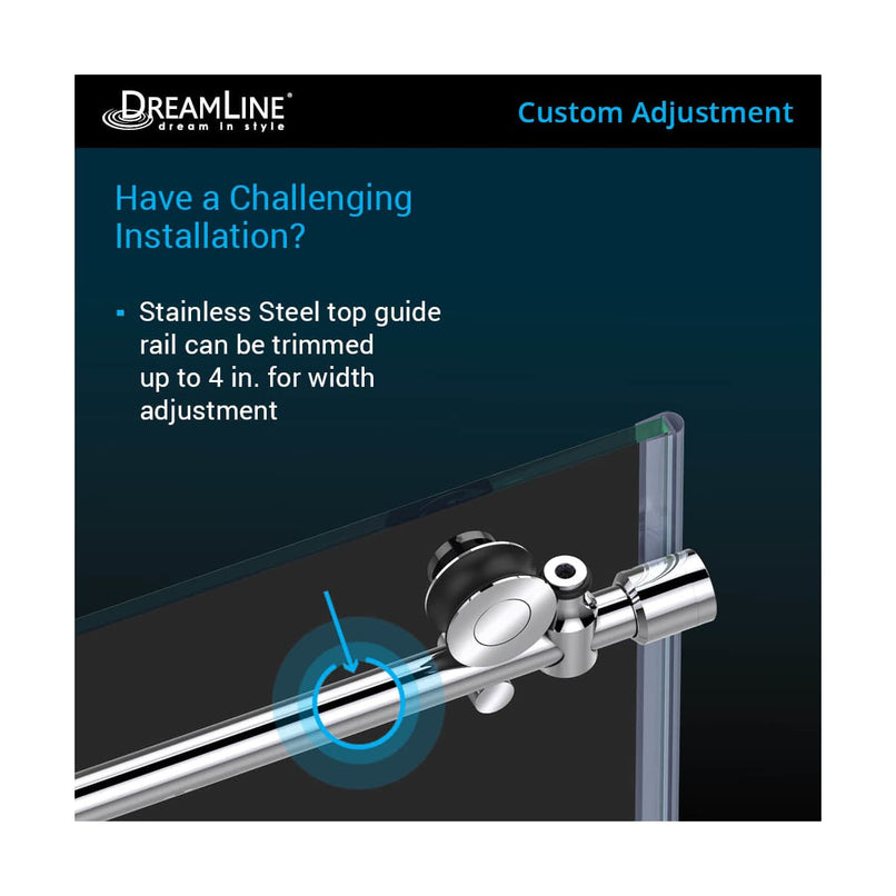 Enigma-X 62" High x 59" Wide Sliding Frameless Shower Door with Clear Glass - image 18