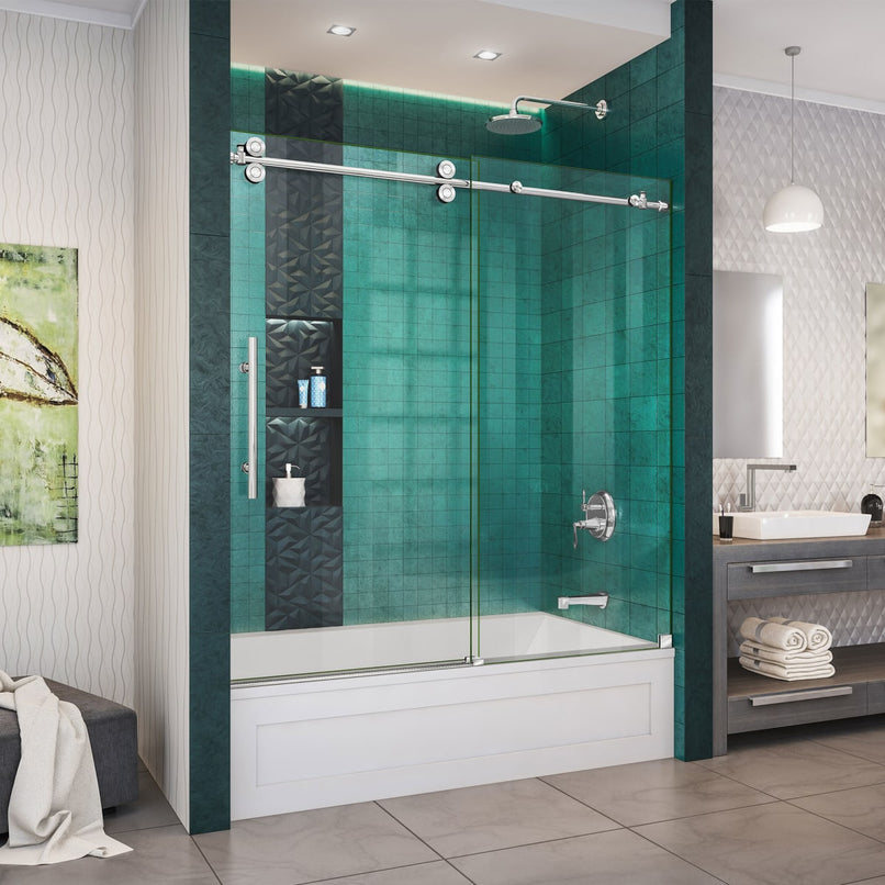 Enigma-XO 55-59" W x 62" H Fully Frameless Sliding Tub Door - image 1