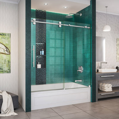 Enigma-XO 55-59" W x 62" H Fully Frameless Sliding Tub Door - image 1