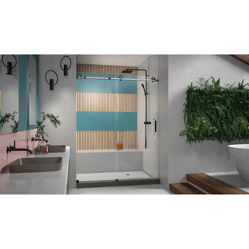 Enigma-X 76" High x 60" Wide Sliding Frameless Shower Door with Clear Glass - image 6