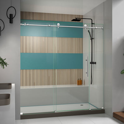 Enigma-X 76" High x 72" Wide Sliding Frameless Shower Door with Clear Glass - image 1