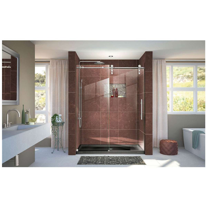 Enigma-Z 76" High x 60" Wide Sliding Frameless Shower Door with Clear Glass - image 2
