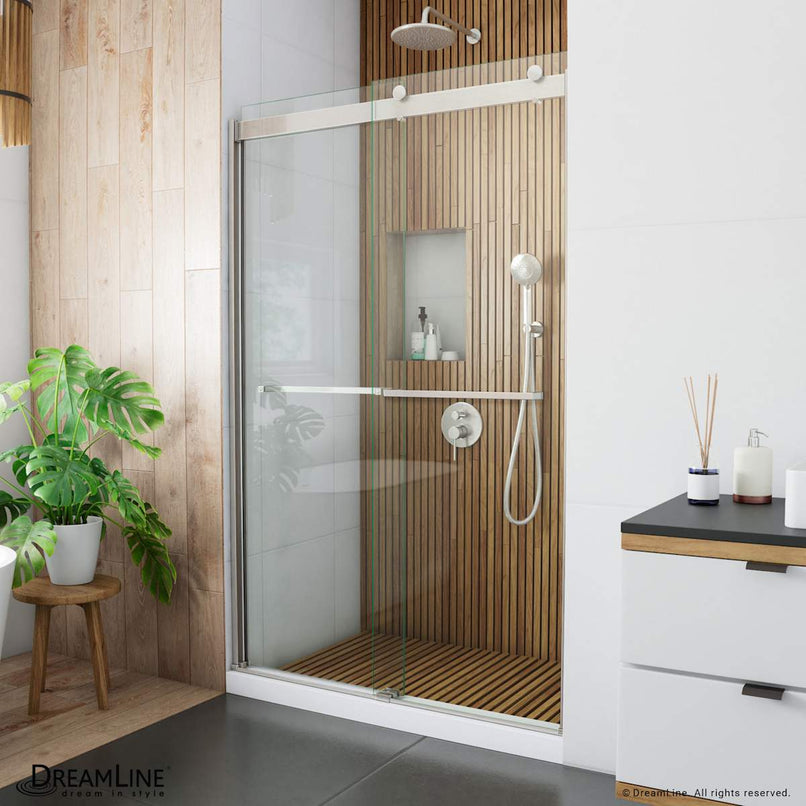 Sapphire 76" High x 48" Wide Sliding Frameless Shower Door with Clear Glass - image 1